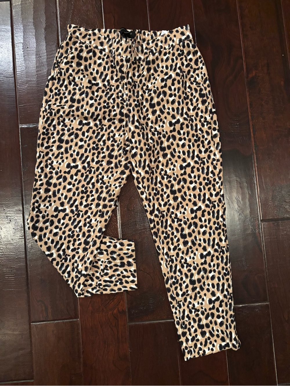 Banana Republic Leopard Print Cropped Pants - Beige & Black